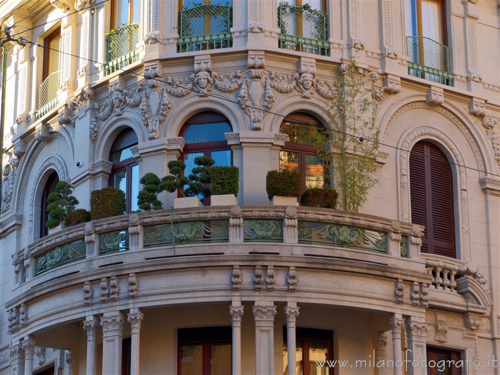 Milan (Italy) - Beautiful liberty architecture in Milan downtown